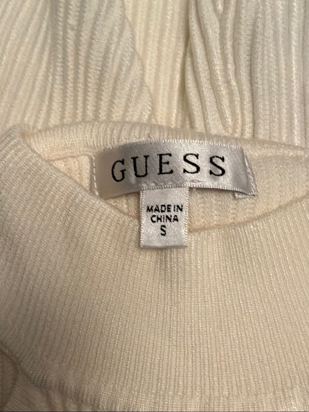 Guess White Ribbed Halter-Neck Tank - Picture 4 of 7